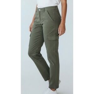 GAP High Rise Universal Legging Cargo Pants Olive Green Size 14 Utility Slim